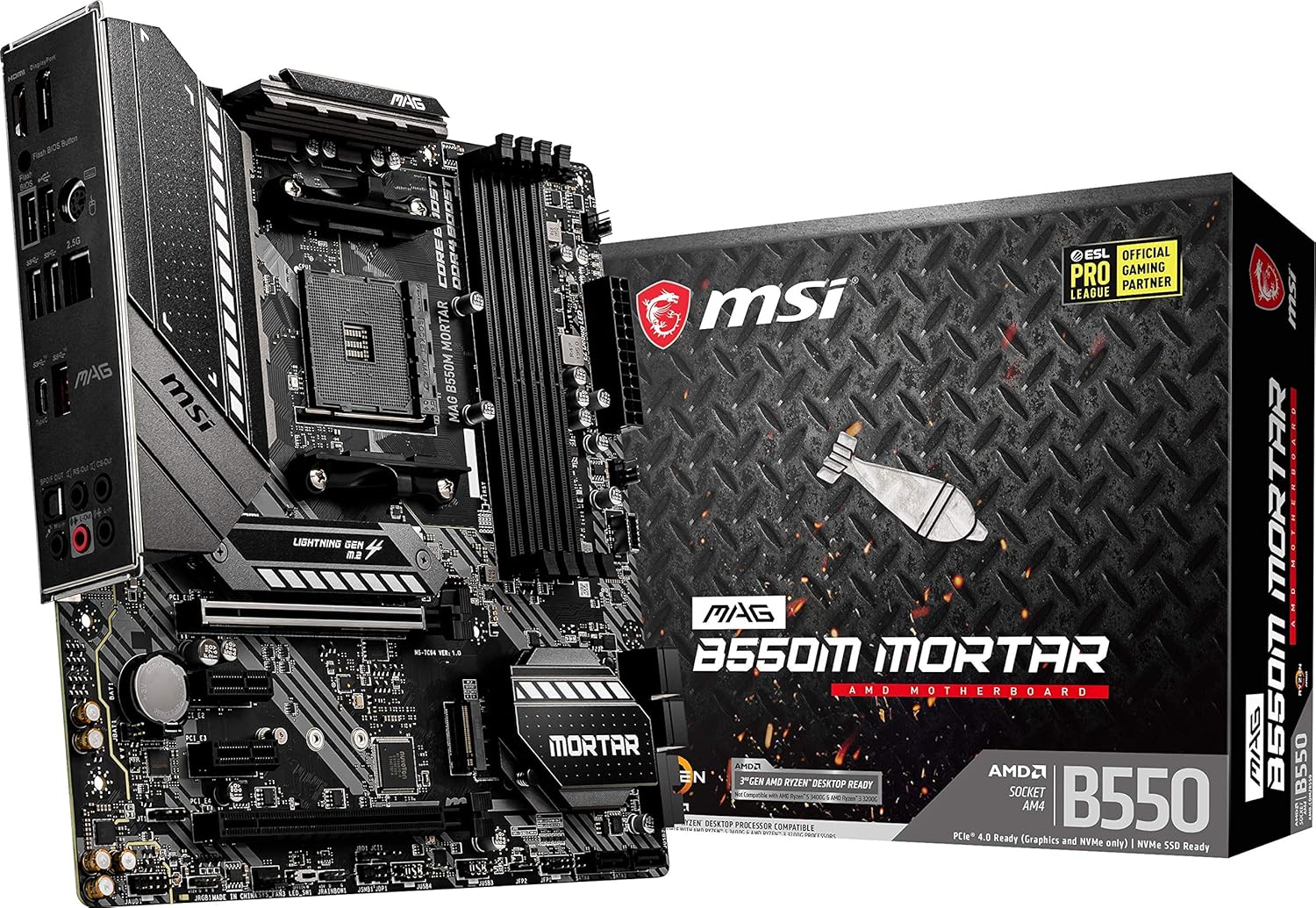 MSI Motherboard MAG B550M MORTAR Gaming DDR4 MSI Motherboard MAG B550M MORTAR Gaming DDR4